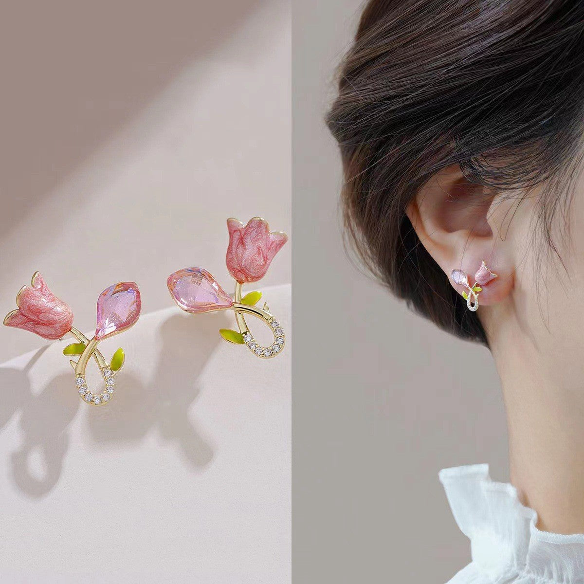 UNI-10307 - Crystal Rosebud - Earring